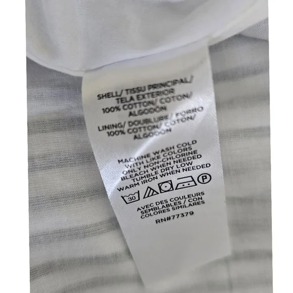 Ann Taylor Stripes Puffed Sleeves A-line Midi Petite Shirt Dress - Picture 5 of 8